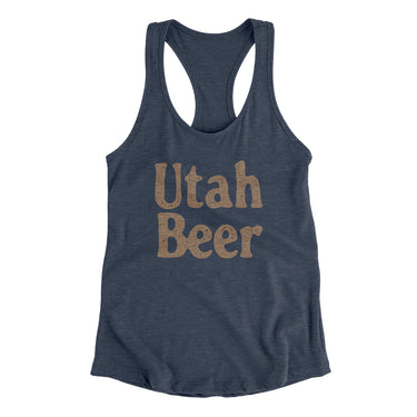 Utah Beer Women's Racerback Tank-Indigo-Allegiant Goods Co. Vintage Sports Apparel