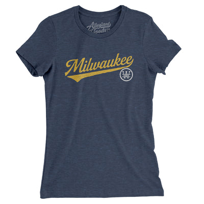 Milwaukee Vintage Script Women's T-Shirt-Indigo-Allegiant Goods Co. Vintage Sports Apparel