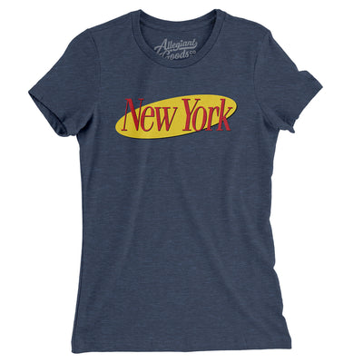 New York Seinfeld Women's T-Shirt-Indigo-Allegiant Goods Co. Vintage Sports Apparel
