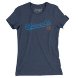 Oklahoma City Vintage Script Women's T-Shirt-Indigo-Allegiant Goods Co. Vintage Sports Apparel