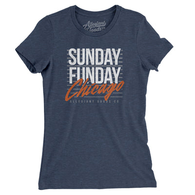 Sunday Funday Chicago Women's T-Shirt-Indigo-Allegiant Goods Co. Vintage Sports Apparel