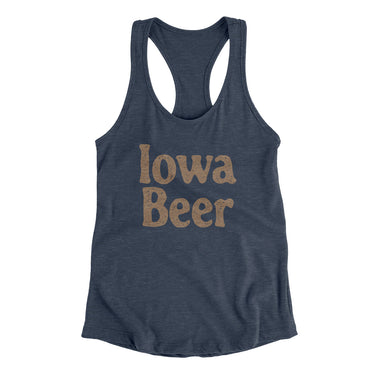 Iowa Beer Women's Racerback Tank-Indigo-Allegiant Goods Co. Vintage Sports Apparel