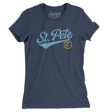 St Pete Vintage Script Women's T-Shirt-Indigo-Allegiant Goods Co. Vintage Sports Apparel