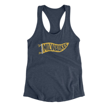 Milwaukee Pennant Women's Racerback Tank-Allegiant Goods Co. Vintage Sports Apparel