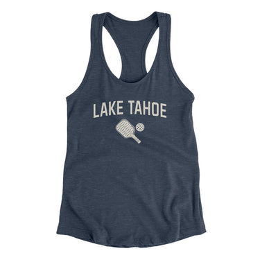 Lake Tahoe Pickleball Women's Racerback Tank-Indigo-Allegiant Goods Co. Vintage Sports Apparel