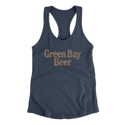 Green Bay Beer Women's Racerback Tank-Indigo-Allegiant Goods Co. Vintage Sports Apparel