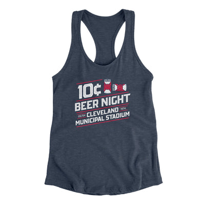 10 Cent Beer Night Women's Racerback Tank-Indigo-Allegiant Goods Co. Vintage Sports Apparel