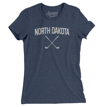 North Dakota Golf Women's T-Shirt-Indigo-Allegiant Goods Co. Vintage Sports Apparel