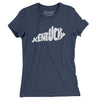 Kentucky State Shape Text Women's T-Shirt-Indigo-Allegiant Goods Co. Vintage Sports Apparel