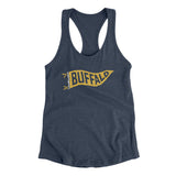 Buffalo Pennant Women's Racerback Tank-Indigo-Allegiant Goods Co. Vintage Sports Apparel