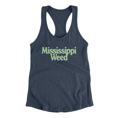 Mississippi Weed Women's Racerback Tank-Indigo-Allegiant Goods Co. Vintage Sports Apparel