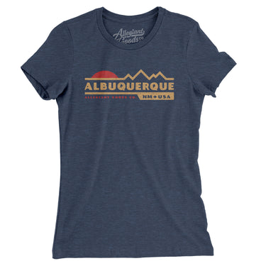 Albuquerque Mountain Sunset Women's T-Shirt-Indigo-Allegiant Goods Co. Vintage Sports Apparel