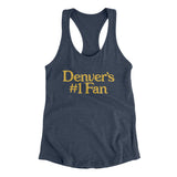 Denver's Number 1 Fan Women's Racerback Tank-Indigo-Allegiant Goods Co. Vintage Sports Apparel