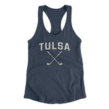 Tulsa Golf Women's Racerback Tank-Indigo-Allegiant Goods Co. Vintage Sports Apparel