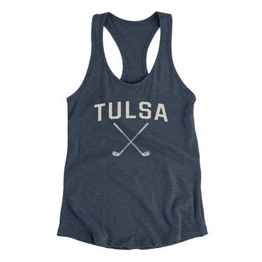 Tulsa Golf Women's Racerback Tank-Indigo-Allegiant Goods Co. Vintage Sports Apparel