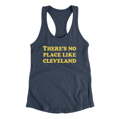 There's No Place Like Cleveland Women's Racerback Tank-Indigo-Allegiant Goods Co. Vintage Sports Apparel