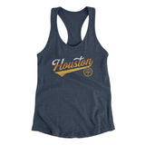 Houston Vintage Script Women's Racerback Tank-Allegiant Goods Co. Vintage Sports Apparel
