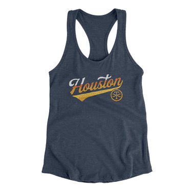 Houston Vintage Script Women's Racerback Tank-Allegiant Goods Co. Vintage Sports Apparel