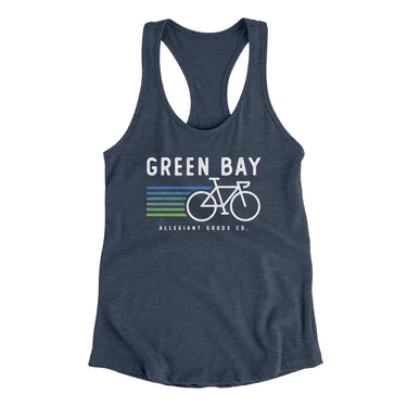 Green Bay Cycling Women's Racerback Tank-Indigo-Allegiant Goods Co. Vintage Sports Apparel