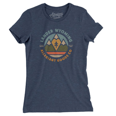 Lander Wyoming Retro Badge Women's T-Shirt-Indigo-Allegiant Goods Co. Vintage Sports Apparel