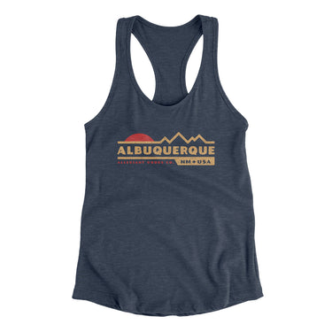 Albuquerque Mountain Sunset Women's Racerback Tank-Indigo-Allegiant Goods Co. Vintage Sports Apparel