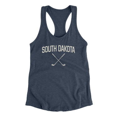 South Dakota Golf Women's Racerback Tank-Indigo-Allegiant Goods Co. Vintage Sports Apparel
