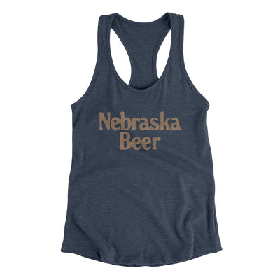 Nebraska Beer Women's Racerback Tank-Indigo-Allegiant Goods Co. Vintage Sports Apparel