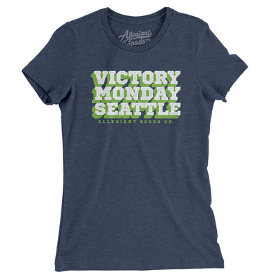 Victory Monday Seattle Women's T-Shirt-Indigo-Allegiant Goods Co. Vintage Sports Apparel