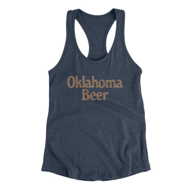 Oklahoma Beer Women's Racerback Tank-Indigo-Allegiant Goods Co. Vintage Sports Apparel