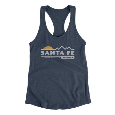 Santa Fe Mountain Sunset Women's Racerback Tank-Indigo-Allegiant Goods Co. Vintage Sports Apparel