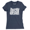 Oregon State Shape Text Women's T-Shirt-Indigo-Allegiant Goods Co. Vintage Sports Apparel
