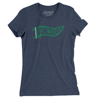 Vancouver Pennant Women's T-Shirt-Indigo-Allegiant Goods Co. Vintage Sports Apparel