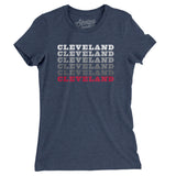 Cleveland Repeat Women's T-Shirt-Indigo-Allegiant Goods Co. Vintage Sports Apparel