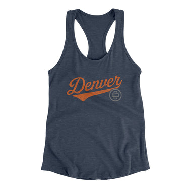 Denver Vintage Script Women's Racerback Tank-Allegiant Goods Co. Vintage Sports Apparel