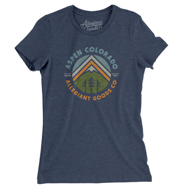 Aspen Colorado Retro Badge Women's T-Shirt-Allegiant Goods Co. Vintage Sports Apparel