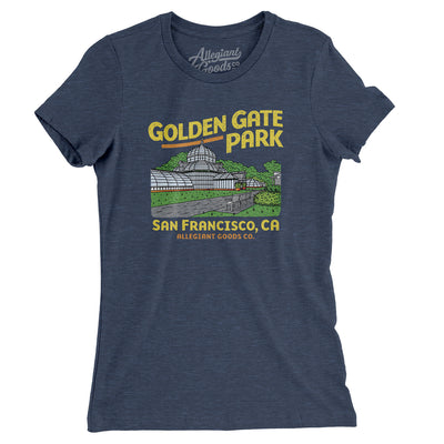 Golden Gate Park Women's T-Shirt-Indigo-Allegiant Goods Co. Vintage Sports Apparel