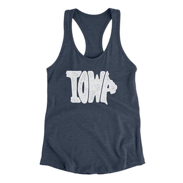 Iowa State Shape Text Women's Racerback Tank-Allegiant Goods Co. Vintage Sports Apparel
