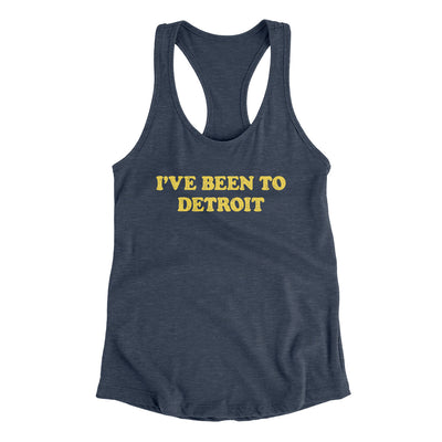 I've Been To Detroit Women's Racerback Tank-Indigo-Allegiant Goods Co. Vintage Sports Apparel