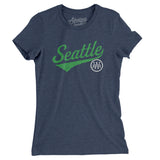Seattle Vintage Script Women's T-Shirt-Indigo-Allegiant Goods Co. Vintage Sports Apparel