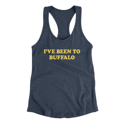 I've Been To Buffalo Women's Racerback Tank-Indigo-Allegiant Goods Co. Vintage Sports Apparel