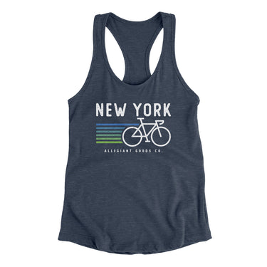 New York Cycling Women's Racerback Tank-Indigo-Allegiant Goods Co. Vintage Sports Apparel