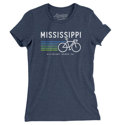 Mississippi Cycling Women's T-Shirt-Indigo-Allegiant Goods Co. Vintage Sports Apparel