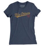 New Orleans Vintage Script Women's T-Shirt-Indigo-Allegiant Goods Co. Vintage Sports Apparel