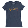 New Orleans Vintage Script Women's T-Shirt-Indigo-Allegiant Goods Co. Vintage Sports Apparel