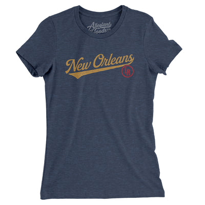 New Orleans Vintage Script Women's T-Shirt-Indigo-Allegiant Goods Co. Vintage Sports Apparel