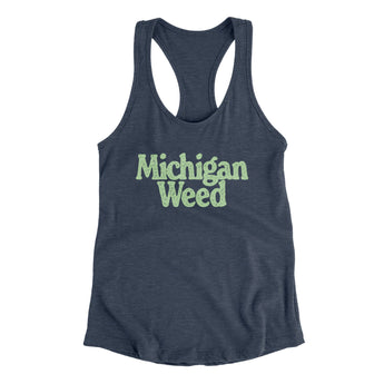 Michigan Weed Women's Racerback Tank-Indigo-Allegiant Goods Co. Vintage Sports Apparel