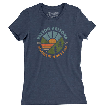 Payson Arizona Retro Badge Women's T-Shirt-Indigo-Allegiant Goods Co. Vintage Sports Apparel