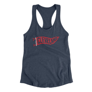Cleveland Pennant Women's Racerback Tank-Indigo-Allegiant Goods Co. Vintage Sports Apparel