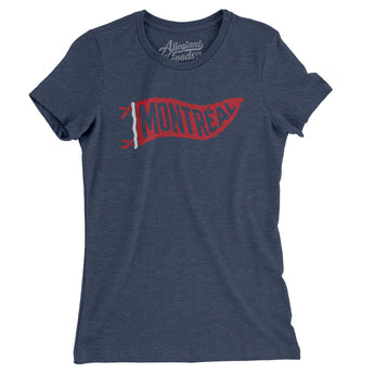 Montréal Pennant Women's T-Shirt-Indigo-Allegiant Goods Co. Vintage Sports Apparel