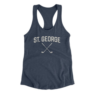 St. George Golf Women's Racerback Tank-Indigo-Allegiant Goods Co. Vintage Sports Apparel